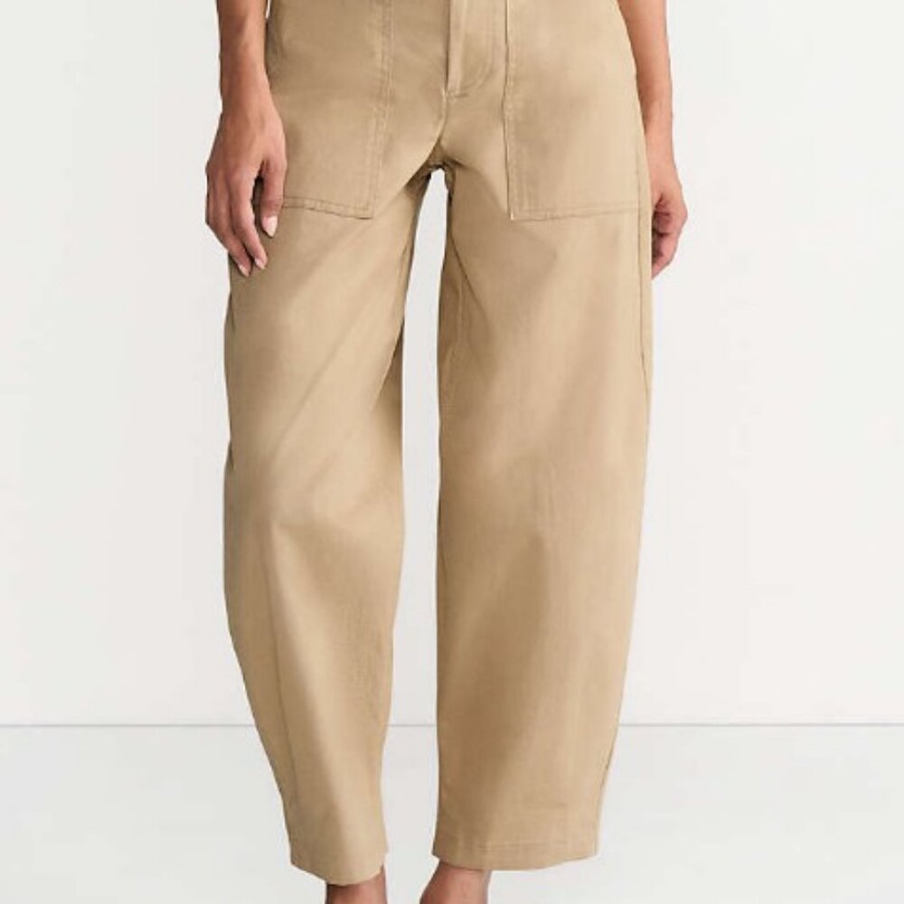 LAND'S END Women's Chino High Rise Barrel Leg Ankle Pants - Picture 4 of 15